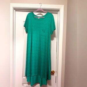 LuLaRoe 2XL Green High Low Carly Dress